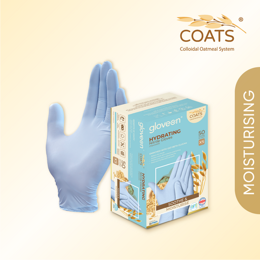 GloveON COATS Hydrating Nitrile Gloves – Blue (50 pcs)