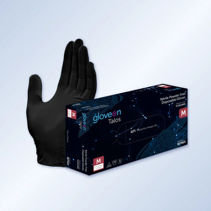 GloveON Talos Multipurpose Nitrile Gloves – Black (100 pcs)