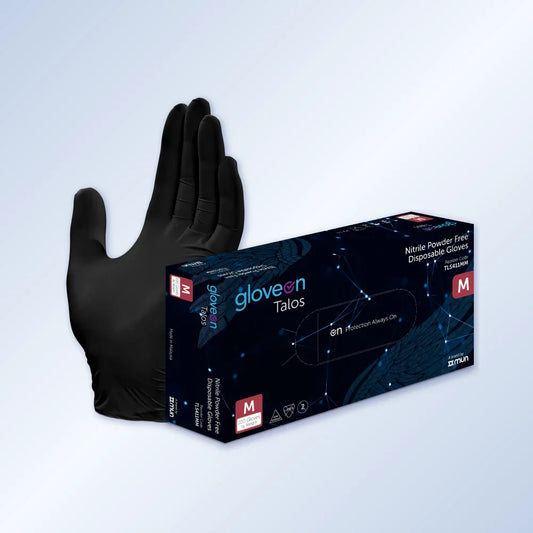 GloveON Talos Multipurpose Nitrile Gloves – Black (100 pcs)