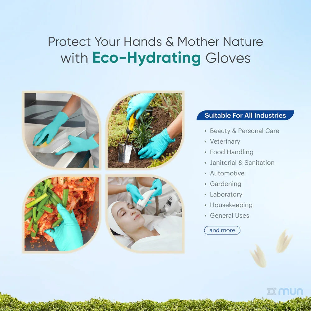 GloveON COATS Eco-Hydrating Nitrile Gloves – Turquoise (50 pcs)