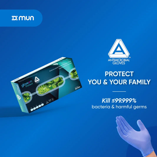 GloveON Protect Antimicrobial Nitrile Gloves – Blue (100 pcs)