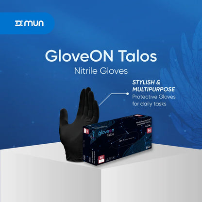 GloveON Talos Multipurpose Nitrile Gloves – Black (100 pcs)